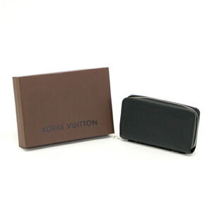Louis Vuitton Zippy Taiga Leather Long Wallet Zipper Ardoise Black